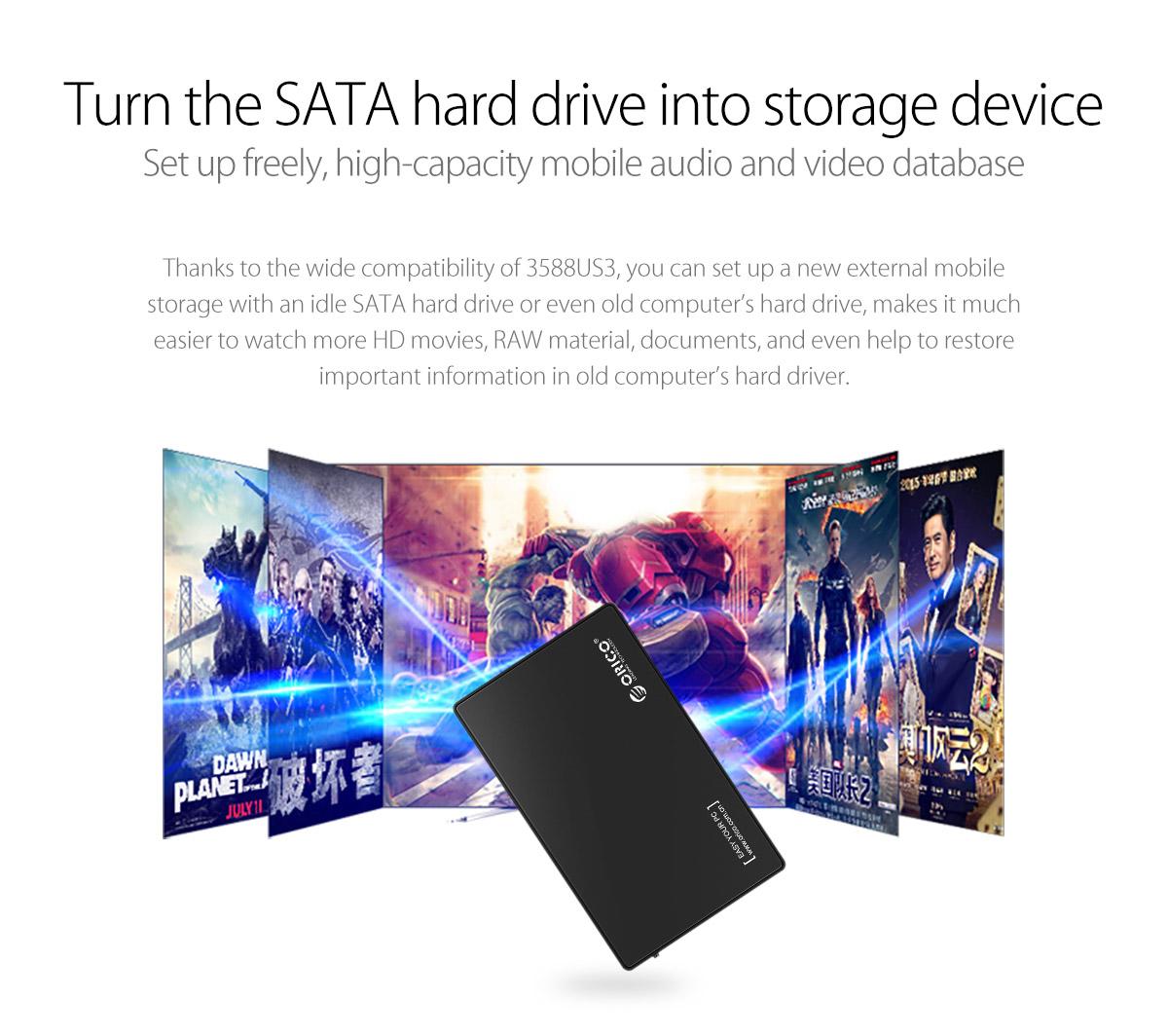 กล่องใส่ HDD Orico 3588US3 SATA 2.5/3.5นิ้ว USB3.0 (5Gbps) Hard disk