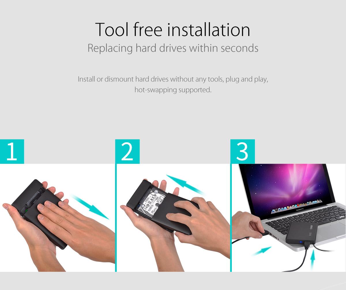 กล่องใส่ HDD Orico 3588US3 SATA 2.5/3.5นิ้ว USB3.0 (5Gbps) Hard disk