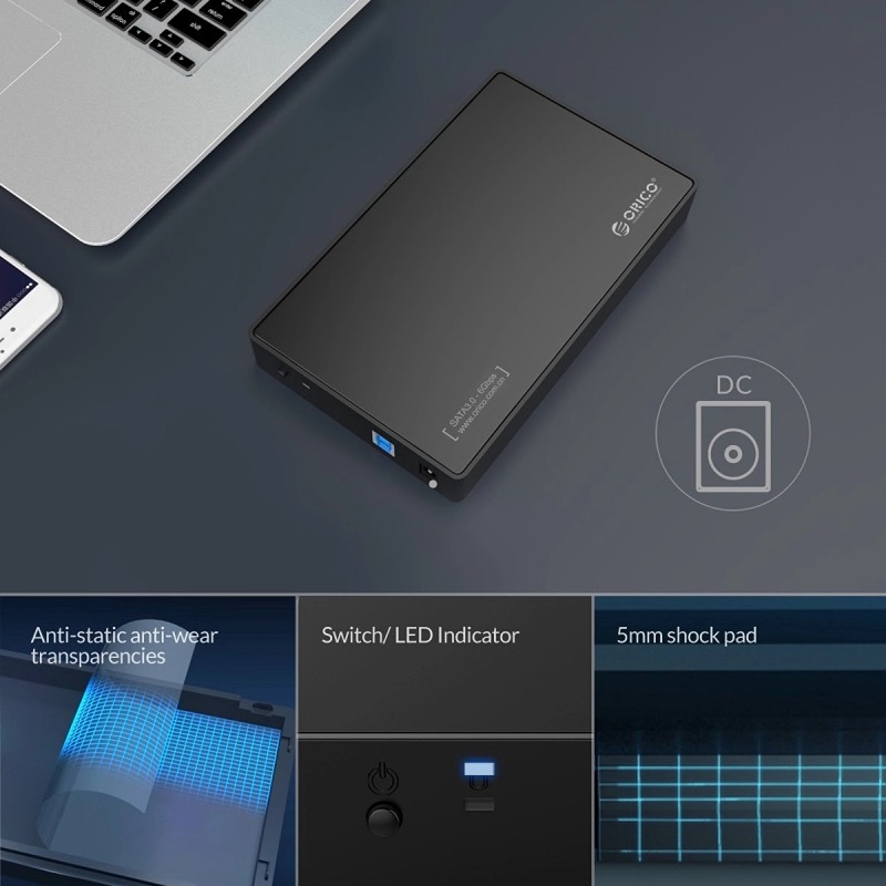 กล่องใส่ HDD Orico 3588US3 SATA 2.5/3.5นิ้ว USB3.0 (5Gbps) Hard disk